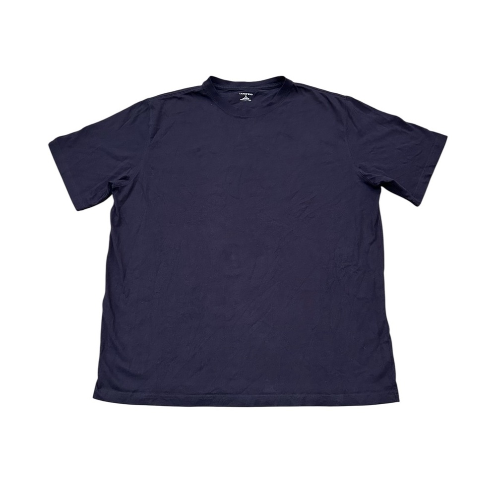 Lands End Men’s Solid Navy Blue Short Sleeve T Shirt Size XL